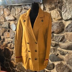 Free People Women's Mustard Double-Breasted Jacket